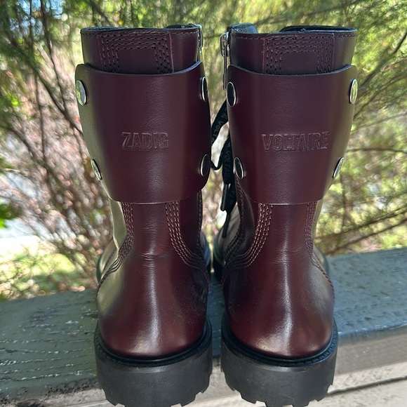 Zadig and Voltaire size 8, deep red lace up ankle boots. - Picture 4 of 7
